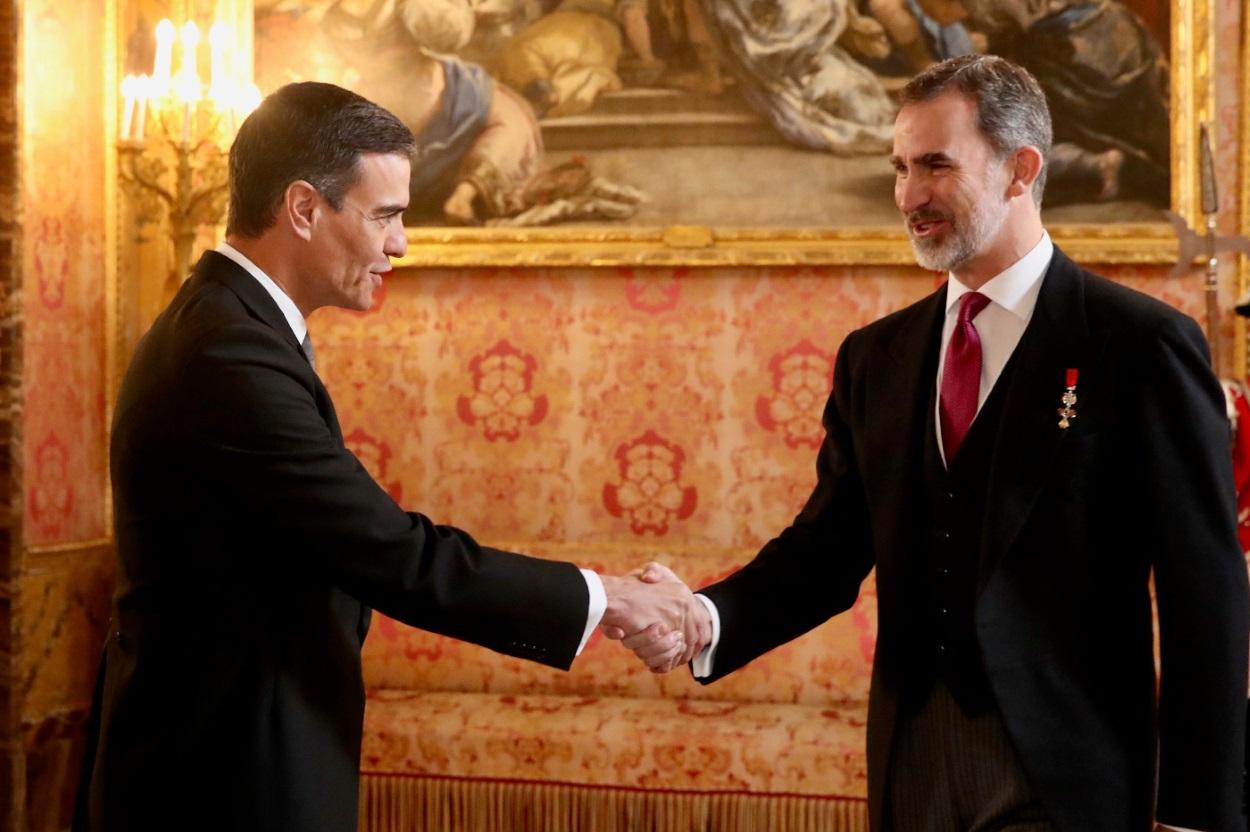 Pedro Sanchez con el Rey de España Felipe VI